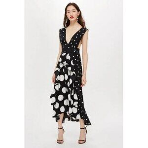 Monochrome Spot Pinafore Dress